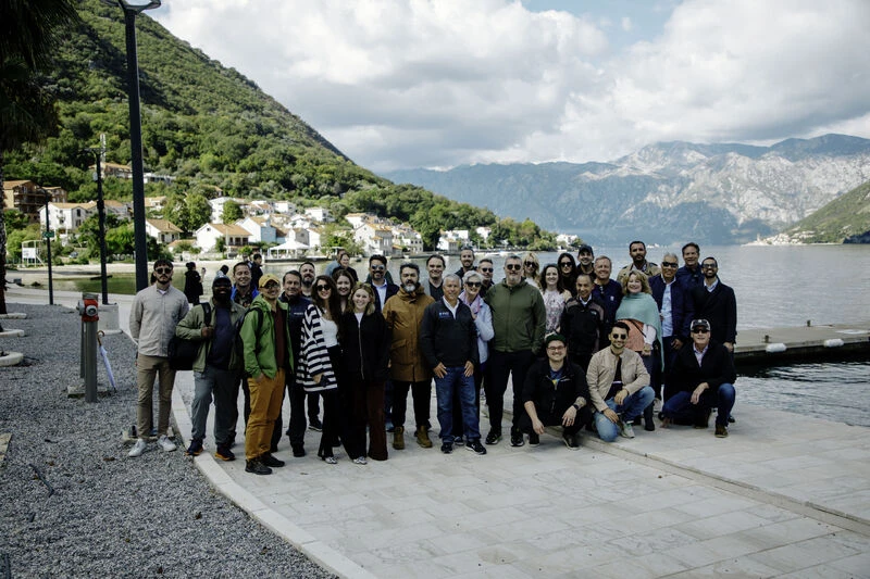 The American investor delegation and hosts on the waterfront of the Bay of Kotor